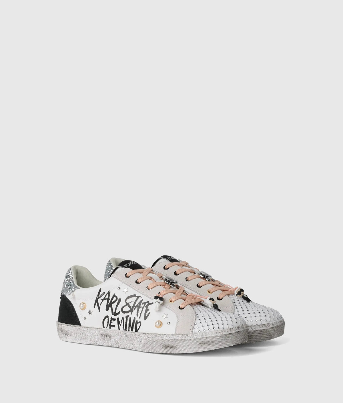 Skool Karl quote studded sneakers