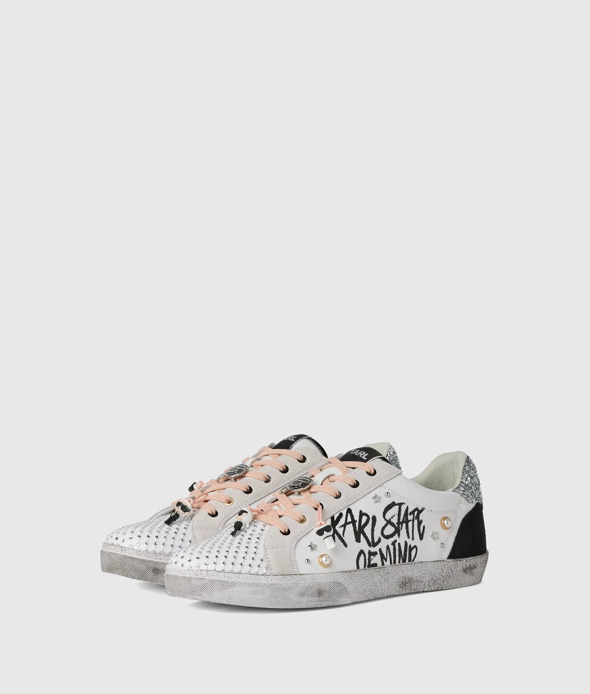 Skool Karl quote studded sneakers