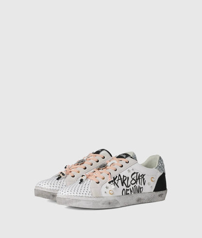 Skool Karl quote studded sneakers