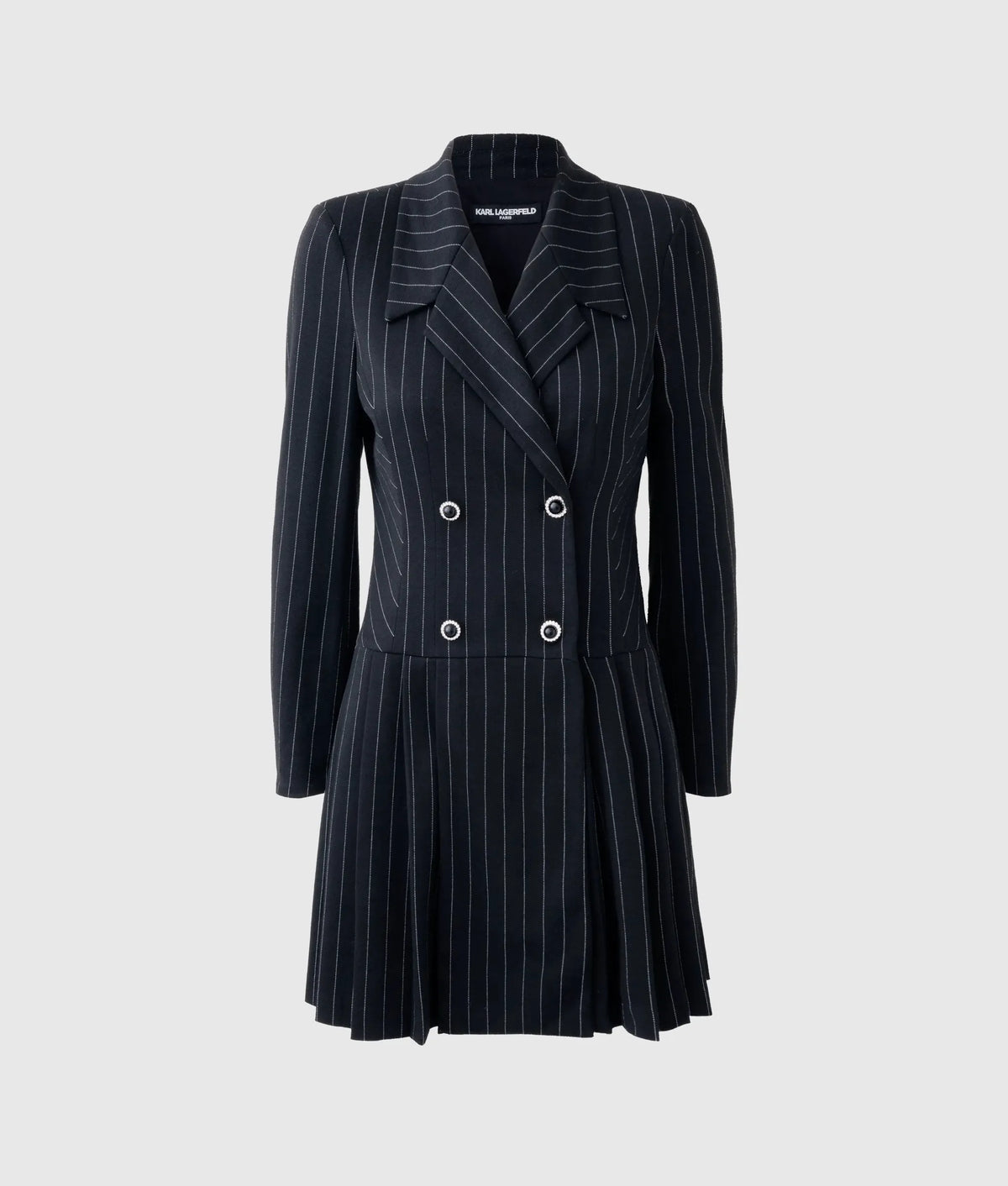 Pinstripe knitted blazer dress